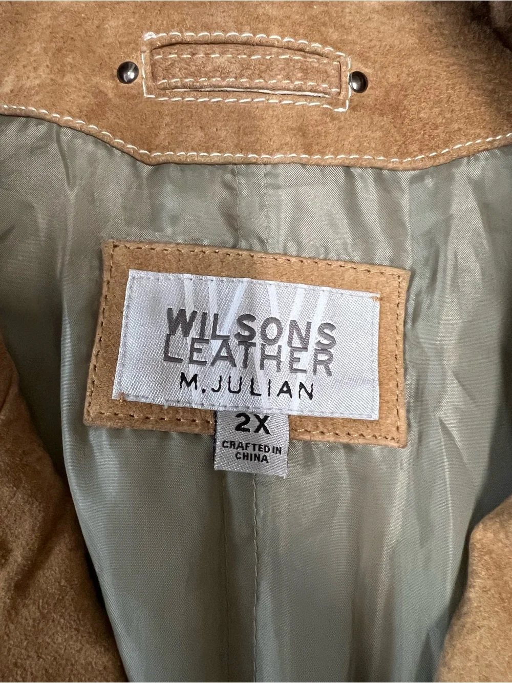 Wilson’s leather M. Julian coat 2X tan suede leather mens jacket coat
